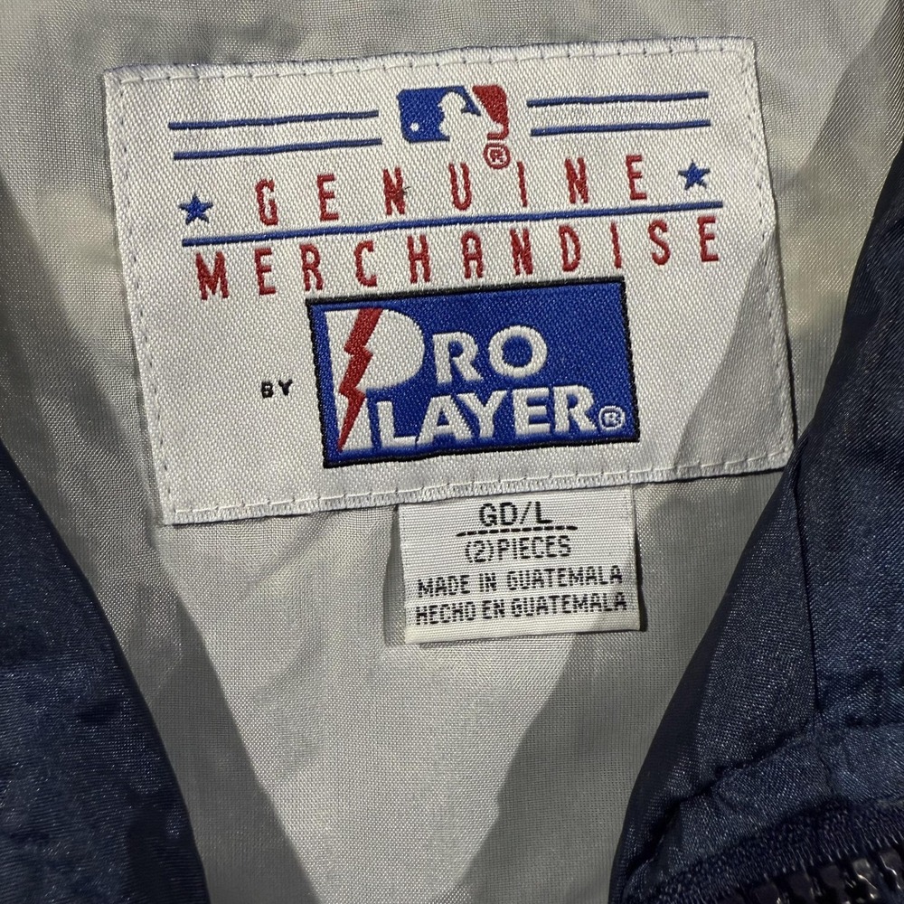 Vintage New York Yankees Jacket Mens Large Blue MLB Baseball Pro Player 90s - Picture 2 of 8